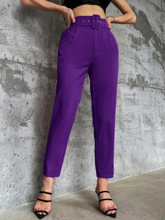 Pantaloni Colanti si Blugi - Pantaloni Office + Curea CADOU - Mov