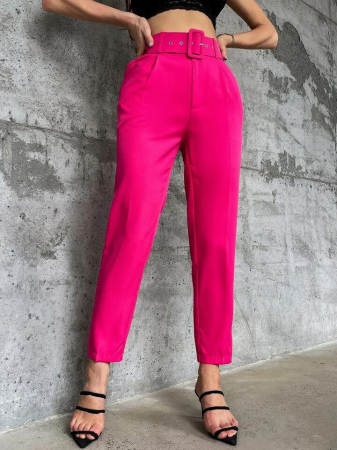 Pantaloni Colanti si Blugi - Pantaloni Office + Curea CADOU - Roz Ciclam
