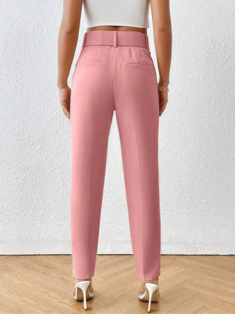 Pantaloni Office + Curea CADOU - Roz Pal [2]