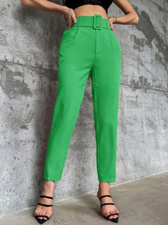 Pantaloni Colanti si Blugi - Pantaloni Office + Curea CADOU - Verde