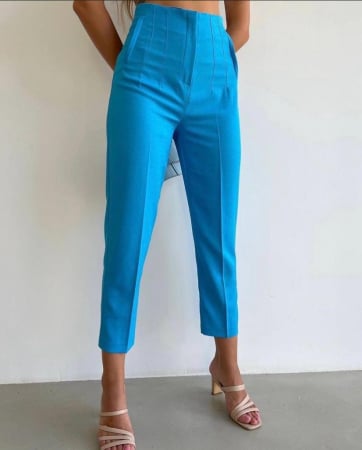 Pantaloni Colanti si Blugi - Pantaloni Office Karol - Albastru Deschis
