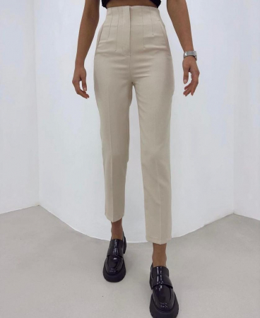 Pantaloni Colanti si Blugi - Pantaloni Office Karol - Crem