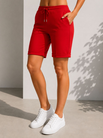 NOUTĂȚI - Pantaloni scurti Casual - ROSU