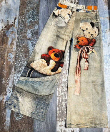 Pantaloni Teddy Dream – Statement Print Wide Leg [1]