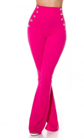Pantaloni Colanti si Blugi - Pantaloni Evazați Dama Louisiana - Roz