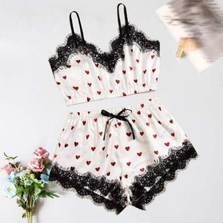 Pijamale si halate de baie - Pijama Lovely - Alb