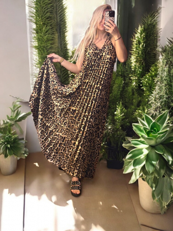 Rochie Animal Print Vaporoasa in pliuri [1]