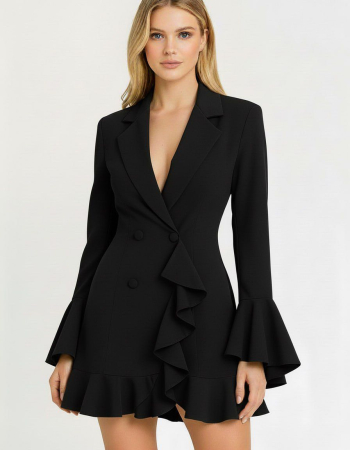 Noutati - Rochie Black Cascade Mini