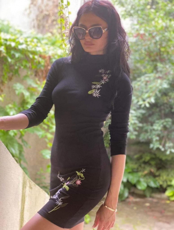 Rochii si Fuste - Rochie BLACK FLOWER