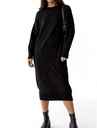 Noutati - Rochie DAMASQ - Negru