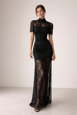 NOUTĂȚI - Rochie Eclipse Lace Silhouette - Negru