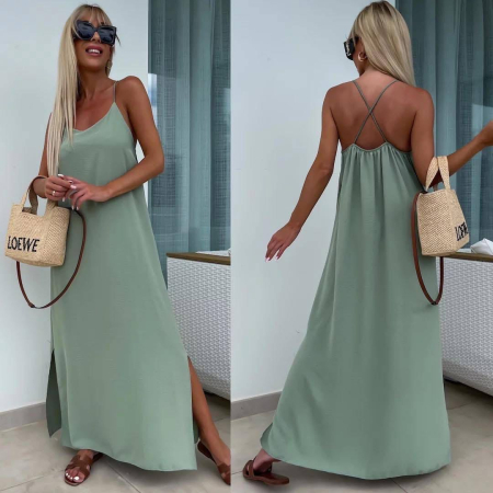 ÎMBRĂCĂMINTE - Rochie maxi cu spatele gol Summer Glow - Verde Mentă