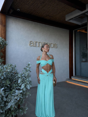 Rochie Maxi Elegantă Jasmine - Verde Mentă [2]
