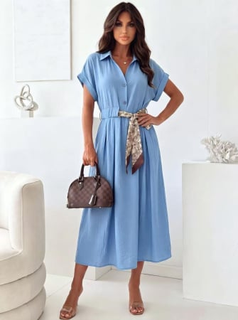 ÎMBRĂCĂMINTE - Rochie Midi Casual Alessia - Bleu