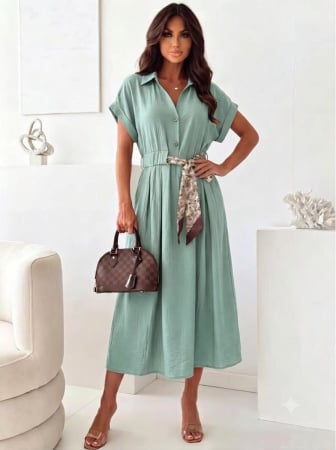 ÎMBRĂCĂMINTE - Rochie Midi Casual Alessia - Verde Menta