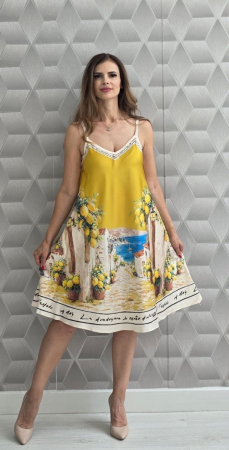 NOUTĂȚI - Rochie Midi Casual Sea Breeze - Galben