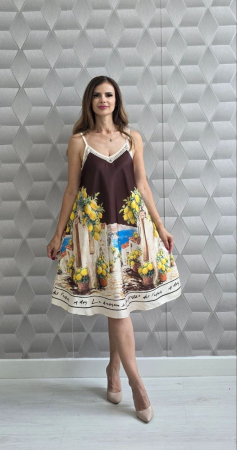 NOUTĂȚI - Rochie Midi Casual Sea Breeze - Maro
