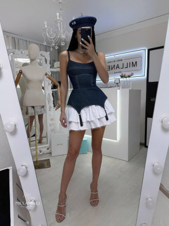Rochie Mini Fashion Charlotte Denim - Albastru [3]