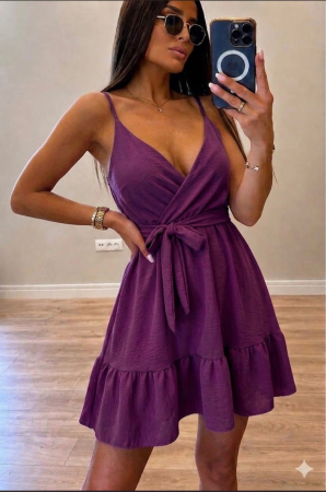 ÎMBRĂCĂMINTE - Rochie mini petrecută Selena - Mov