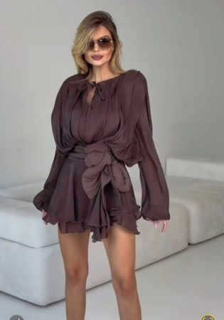 Rochie Mini Satinata - Cholocate Mist [1]