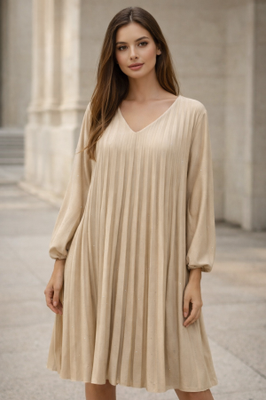 Rochii si Fuste - Rochie plisată midi – Nude Shine