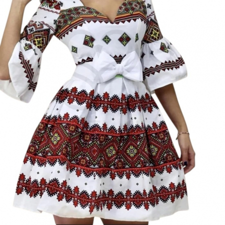 Rochie Sisi alba traditionala + curea CADOU [1]