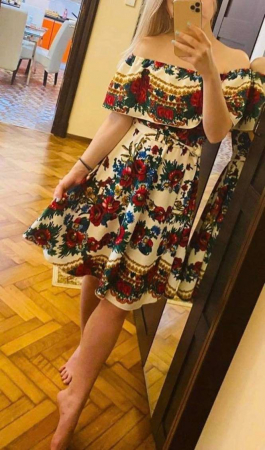 Rochii si Fuste - Rochie volanase WHITE