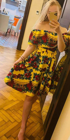 Rochii si Fuste - Rochie volanase YELLOW