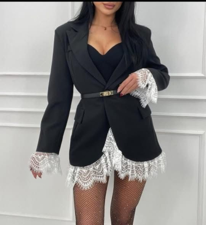 Rochii si Fuste - Sacou rochie cu dantelă – Lace Power