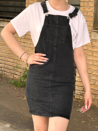 Black Friday 2024 - Sarafan din Denim - Negru