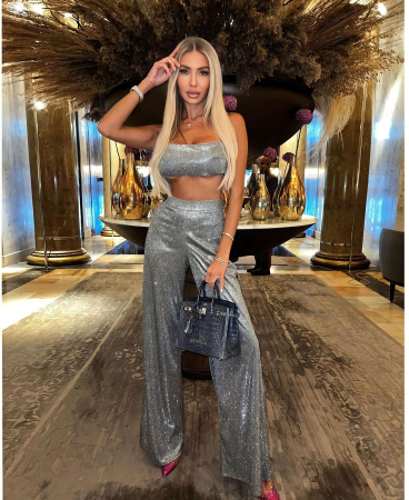 Noutati - Set 2 piese Evening Glam Luxury - Argintiu