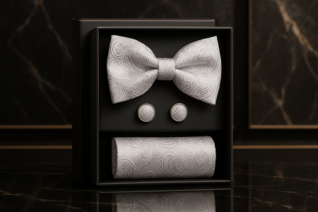 Set Bărbătesc Papion + Butoni + Batistă – Arctic Sovereign [1]