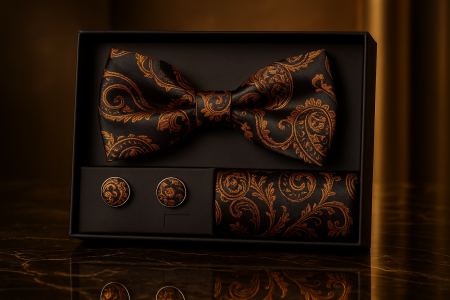 Set Bărbătesc Papion + Butoni + Batistă – Aurelius NIght [1]