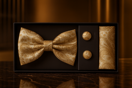 Set Bărbătesc Papion + Butoni + Batistă –  Aurum Prestige [1]