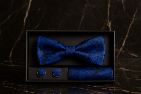 Set Bărbătesc Papion + Butoni + Batista – Blue Regalis [1]