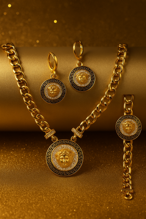 Noutati - Set bijuterii 3 piese - Golden Medusa