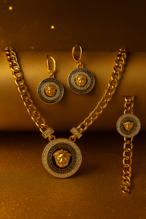 Noutati - Set Bijuterii 3 piese - Royal Medusa Gold Opulence Collection