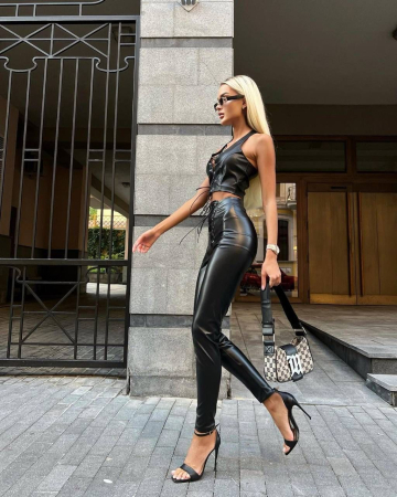 Noutati - Set Black Liquid Leather - Negru