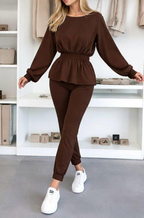 Treninguri si Compleuri - Set casual dama cu talie elastică – Urban Soft Maro