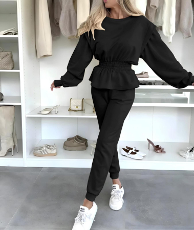 Treninguri si Compleuri - Set casual dama cu talie elastică – Urban Soft Negru