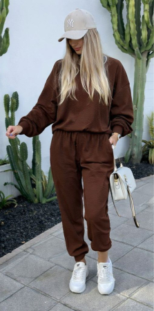 Treninguri si Compleuri - Set casual damă Lounge Style - Maro