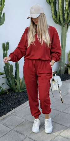 Treninguri si Compleuri - Set casual damă Lounge Style - Rosu