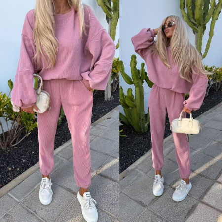 Treninguri si Compleuri - Set casual damă Lounge Style - Roz