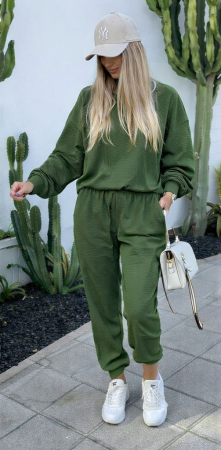 Treninguri si Compleuri - Set casual damă Lounge Style - Verde