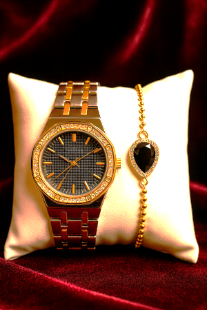 Noutati - Set Ceas + Bratara dama - Black Diamond Royal Set