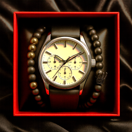 Noutati - Set Ceas + Bratari barbatesti - Crown Steel Set