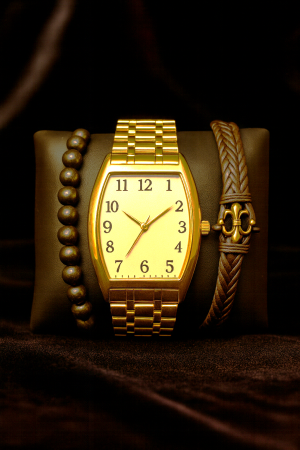 Accesorii si Bijuterii - Set Ceas + Bratari barbatesti - Golden Majesty Set