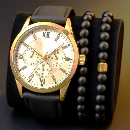 Noutati - Set Ceas + Bratari barbatesti - Regal Chronos Set
