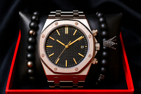 Noutati - Set Ceas + Bratati barbatesti - Titan Chrono Set