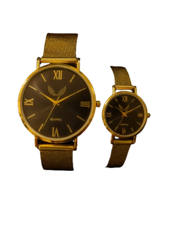 Set Ceasuri Premium pentru Cuplu – Black & Gold Classic Edition [1]